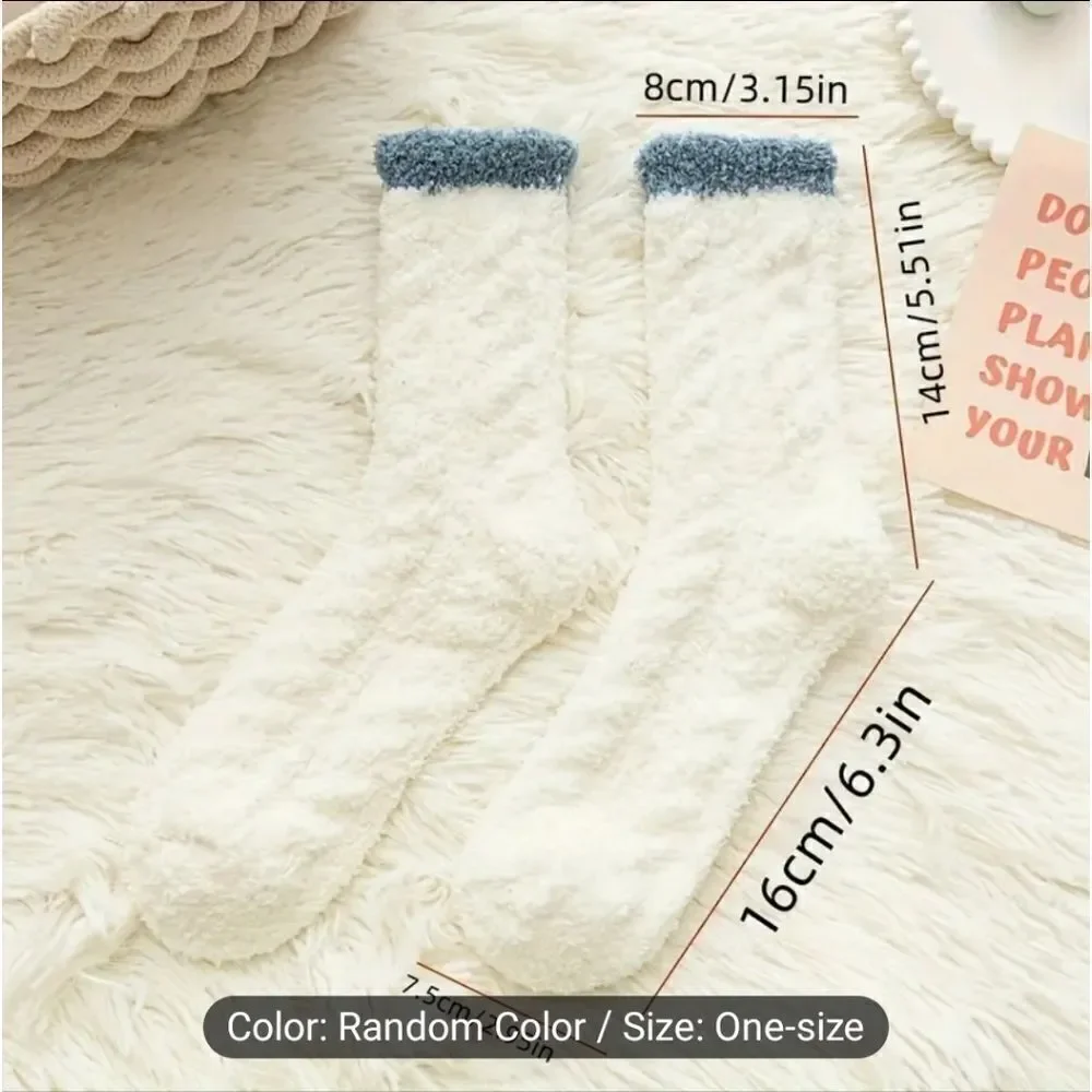 Suprise 1 pair Cozy fuzzy comfy and warm tube socks